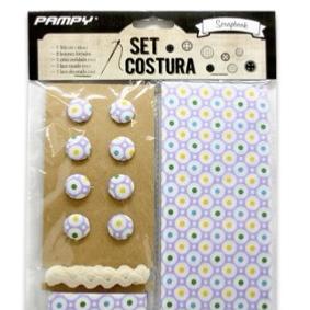 Set de Tela y accesorios para scrapbooking Lila