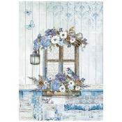  Papel Arroz   Stamperia A-4 Blue Land ventana