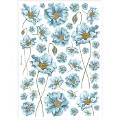 Papel de Arroz flor azul Stamperia A-4 