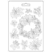 Stamperia Soft Mould A4   Flores Navidad