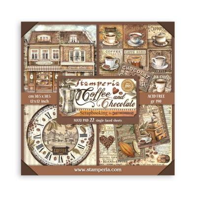 Maxi Block  Papeles Scrap  Stamperia 30 x30 1 hoja coffee and chocolate