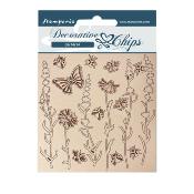 Decorative Chips Stamperia 14x14  cms. Provence  flores y mariposas