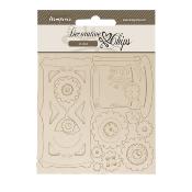 Decorative Chips 14x14 cms Stamperia Master of Magic reloj de arena