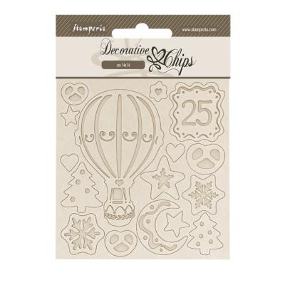 Decorative Chips 14x14 cms Stamperia Candy Christmas air balloons