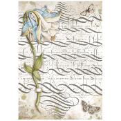  Papel Arroz   Stamperia A-4  Romantic Garden House columbin