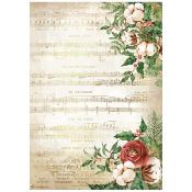  Papel Arroz  Stamperia A-4 Romantic Home for the Holidays Musica