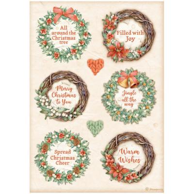  Papel Arroz   Stamperia A-4 All Around Christmas guirnaldas