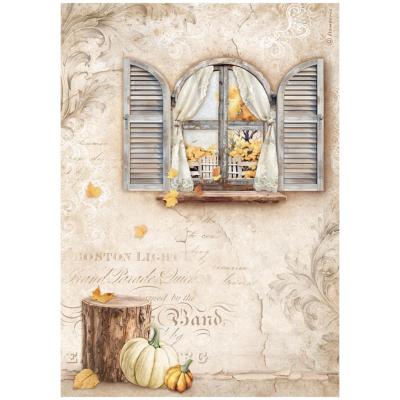 Papel de Arroz Golden Harmony Ventana stamperia