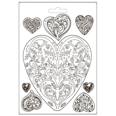 Stamperia Soft Mould A5  You and me corazones