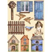 Apliques de madera Stamperia A5  Create Happiness Welcome Home casa