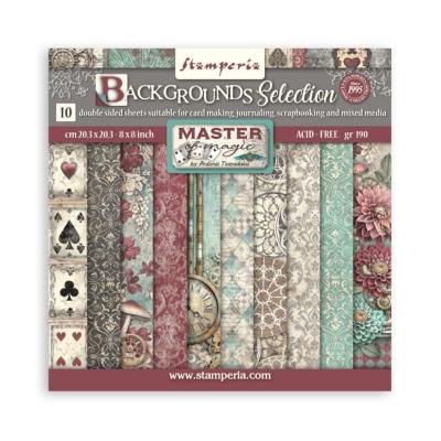 Colección Scrap Stamperia 20.3x20.3 Backgrounds  Master of Magic