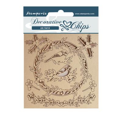 Decorative Chips Stamperia 14x14  cms. Romantic Christmas Guirnalda