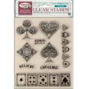 Sellos 14x18 Stamperia Master of Magic naipes