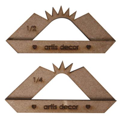 Juego de escuadras Redondeadas  1/4" y 1/2 " para encuadernacion Artis Decor