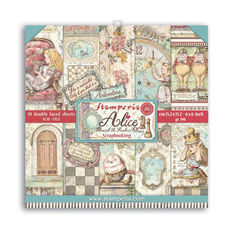 Colección Scrap Stamperia 15,24x15,24 Alice through