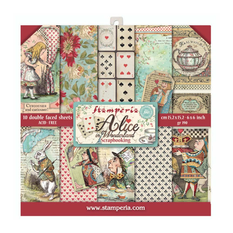 Colección Scrap Stamperia 15,24x15,24 Alice Worderland