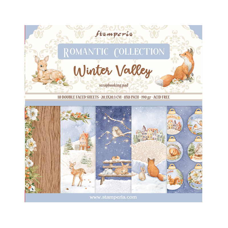 Colección Scrap Stamperia 20.3x20.3 Winter Valley Colección Scrap Stamperia 20.3x20.3 Winter Valley