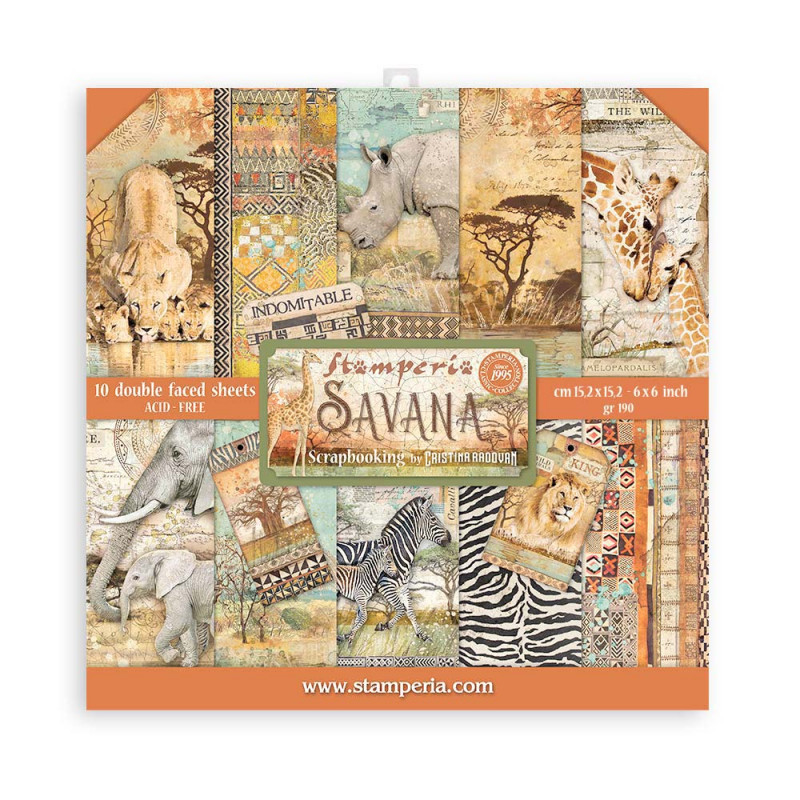 Colección Scrap Stamperia 15,24x15,24 Savana