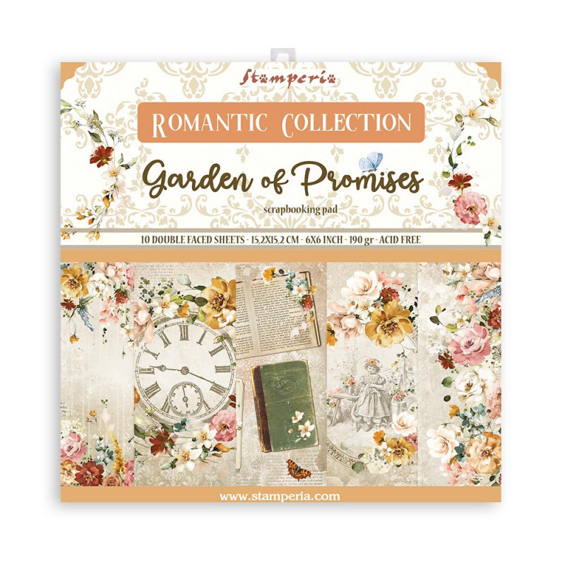 Colección Scrap Stamperia 15,24x15,24 Garden Promises