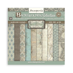 Colección Scrap Stamperia 20.3x20.3 Backgrounds Voyages fantastiques
