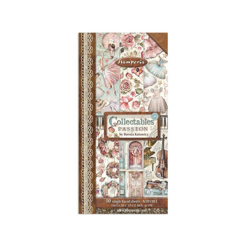 Collectables Stamperia 10 hojas 15x30 cms. Passion
