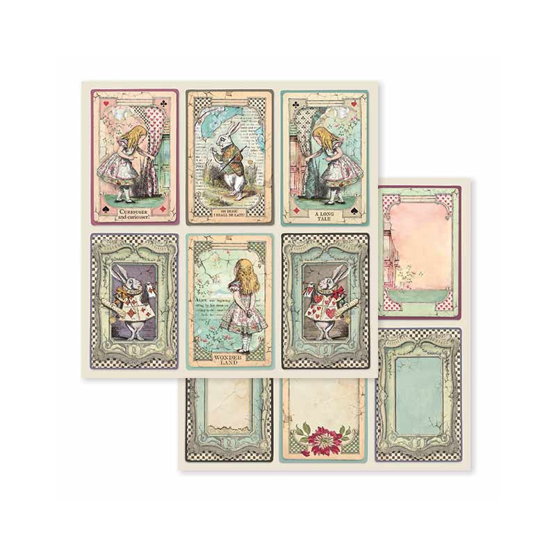 Hoja 30x30 cms. Stamperia Alice Tarjetas