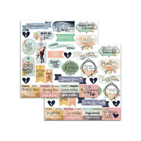 Hoja 30x30 cms. Stamperia Love Story Frases