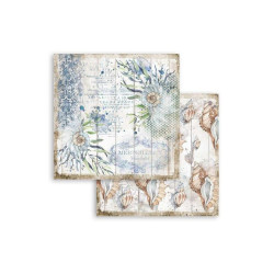 Hoja 30x30 cms. Stamperia Sea Dream conchas