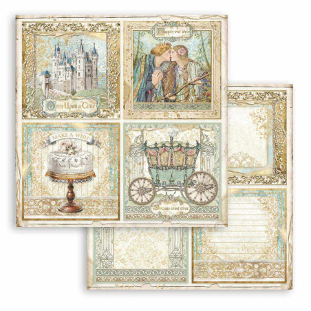 Hoja 30x30 cms. Stamperia Sleeping beauty tarjetas