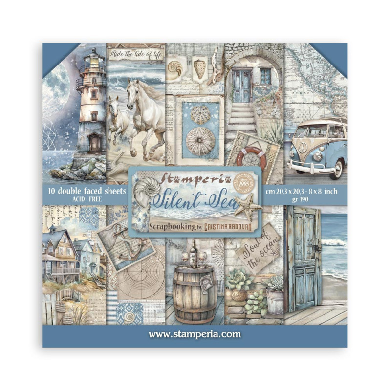 Colección Scrap Stamperia 20.3x20.3 Silent Sea Colección Scrap Stamperia 20.3x20.3 Silent Sea