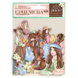 Ephemera Create Happiness Oh la la Chicas y flores Stamperia