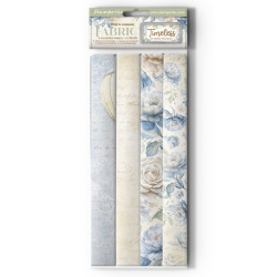 Paquete 4 hojas de Tela 30x30 cms. Stamperia Timeless
