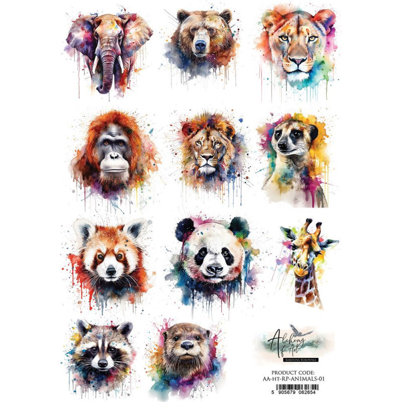Papel de Arroz A4 Alchemy of Art Numero 1 Animals, Happy Time Papel de Arroz A4 Alchemy of Art Numero 1 Animals, Happy Time