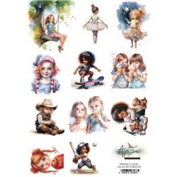 Papel de Arroz A4 Alchemy of Art Numero 1 Girls, Happy Time