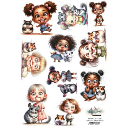 Papel de Arroz A4 Alchemy of Art Numero Girls, Happy Time