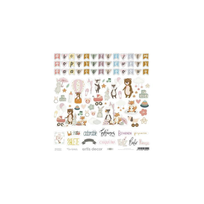 Hoja de Recortables  Artis Decor Peques Rose