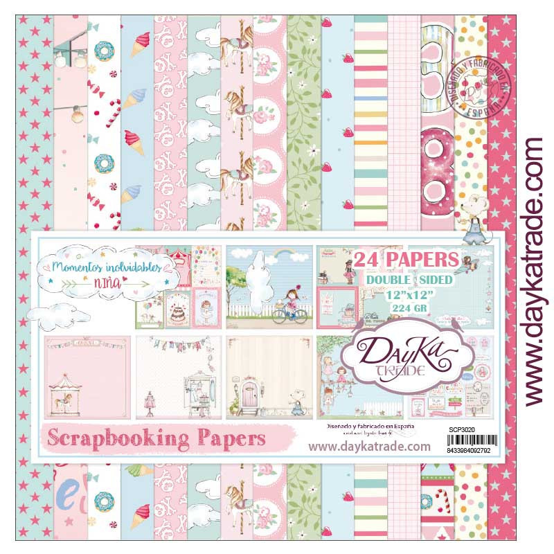 Colección Scrap Dayka 30x30 cms. 24 hojas Un día Inolvidable Niña