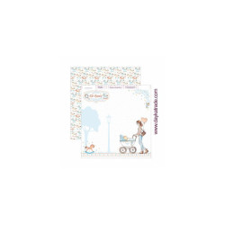 Hoja  Scrap Dayka 30x30 cms. De paseo Azul