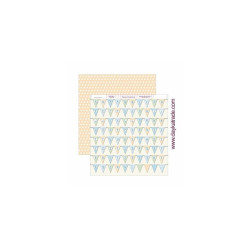 Hoja  Scrap Dayka 30x30 cms. Banderines de fiesta con letras y números azul