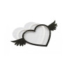 Saker dimension set heart with wings 18.7x10 cms.