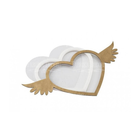 Saker dimension set heart with wings 18.7x10 cms.