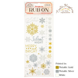 Rub-on Stamperia 1.16x21.6 cms. Christmas copos de nieve