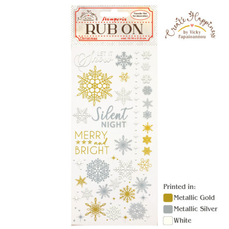 Rub-on Stamperia 1.16x21.6 cms. Christmas copos de nieve