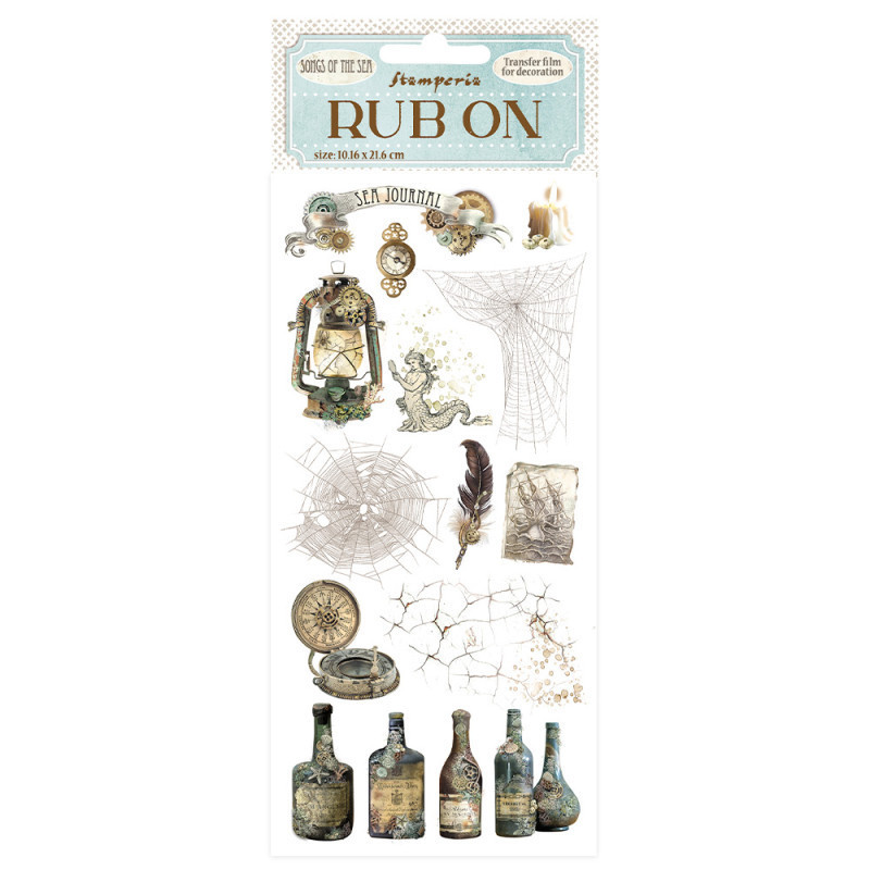 Rub-on Stamperia 10.16x21.6 cms. Songs of the Sea botellas