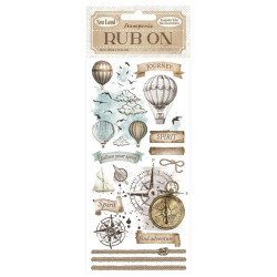 Rub-on Stamperia 10x21 cms. Sea Land globos aerostaticos