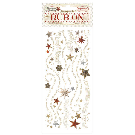 Rub-on Stamperia 10x21 cms. Gear up for Christmas Estrellas