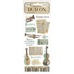 Rub-on Stamperia 10x21 cms. Music Instrumentos