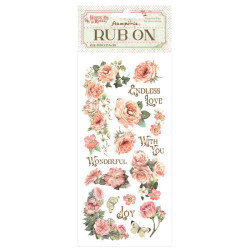 Rub-on Stamperia 10x21 cms. House of Roses escritos y rosas