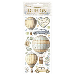 Rub-on Stamperia 10x21 cms. Timeless Globos aerostaticos