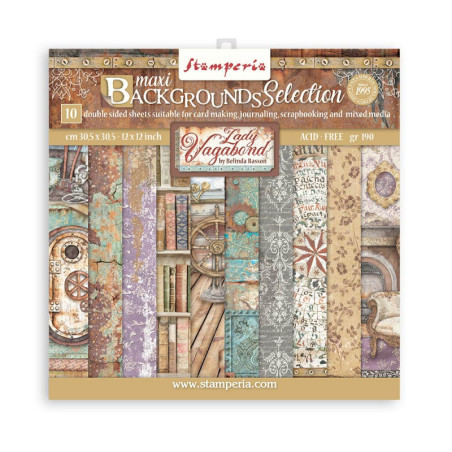 Colección Blackground selecction Lady Vagabond lifestyle Stamperia 30 x30